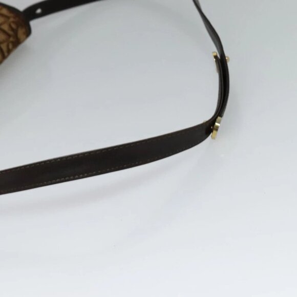 Christian Dior Trotter Canvas Shoulder Bag Brown Gold Auth 118343 - Picture 12 of 16